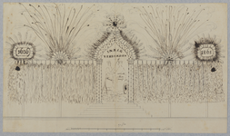32694 Afbeelding van het vuurwerk op het Vredenburg te Utrecht, afgestoken ter gelegenheid van het lustrum van de ...